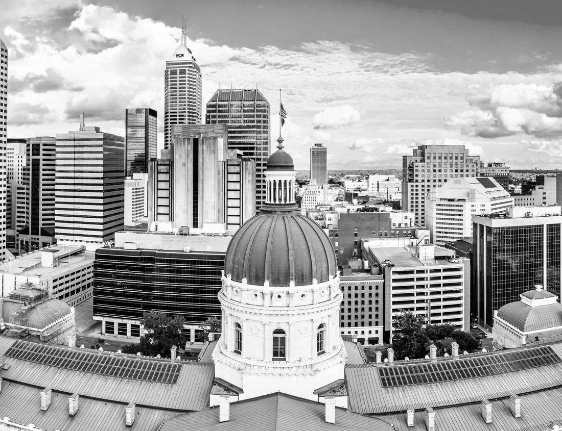 Noah Jigsaw Puzzle Aerial view of Williston in the Bakken oil fields of North Dakota in black white 1000 pieces