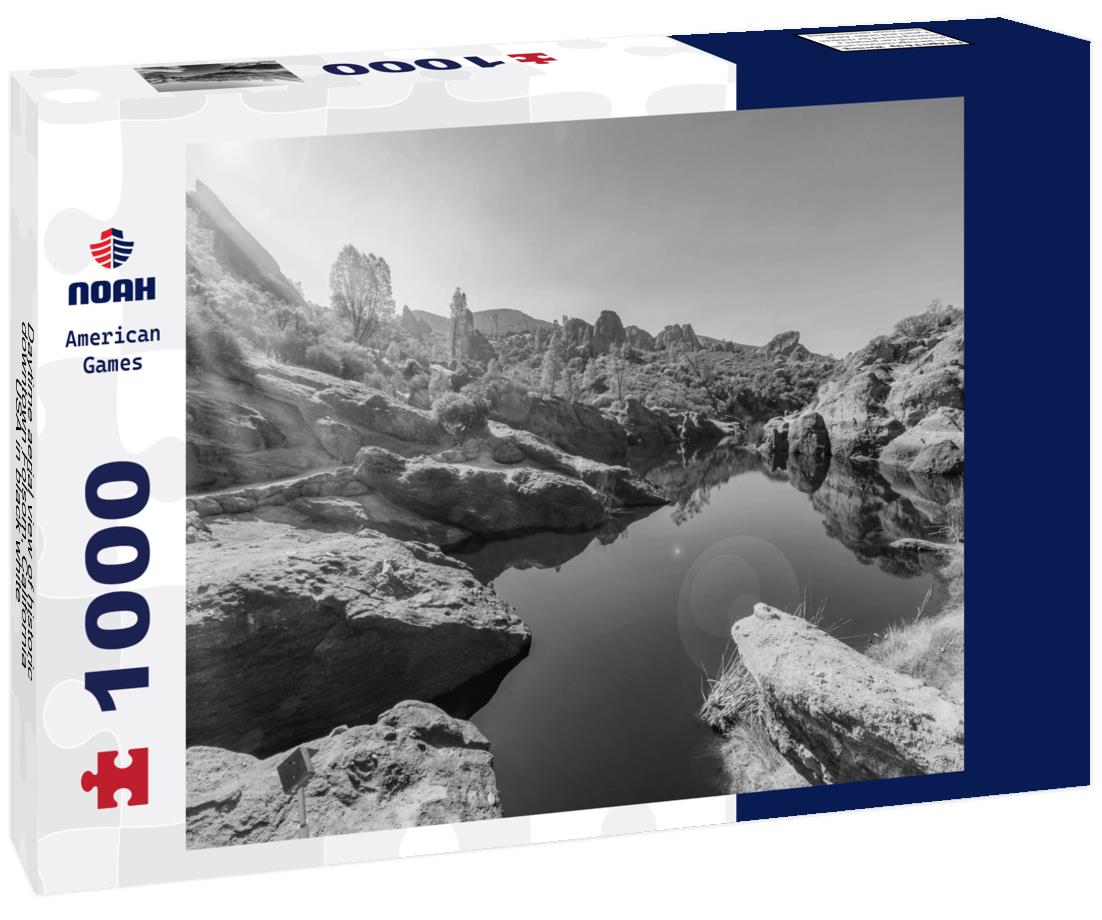 Noah Jigsaw Puzzle Daytime aerial view of historic downtown Folsom, California, USA in black white 1000 pieces