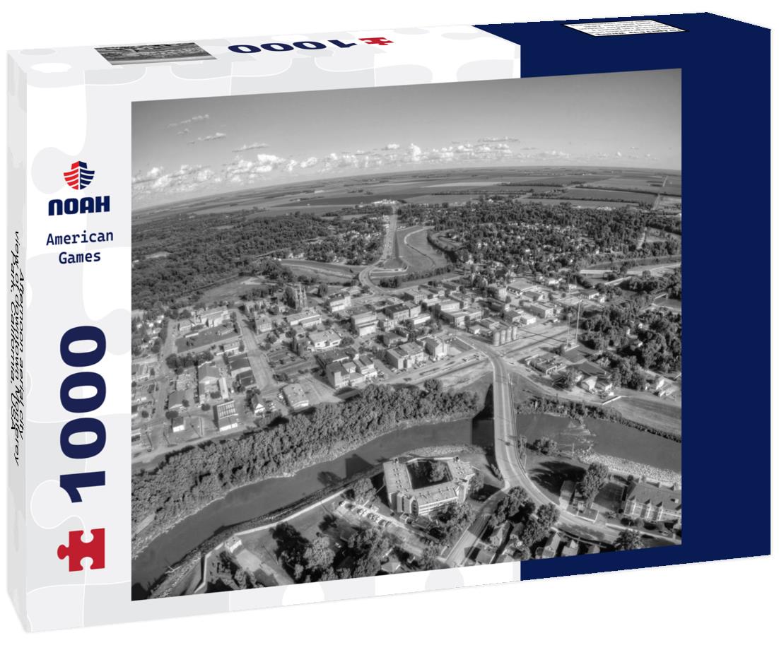 Noah Jigsaw Puzzle Afternoon aerial city view of downtown Monterey Park, California, USA in black white 1000 pieces