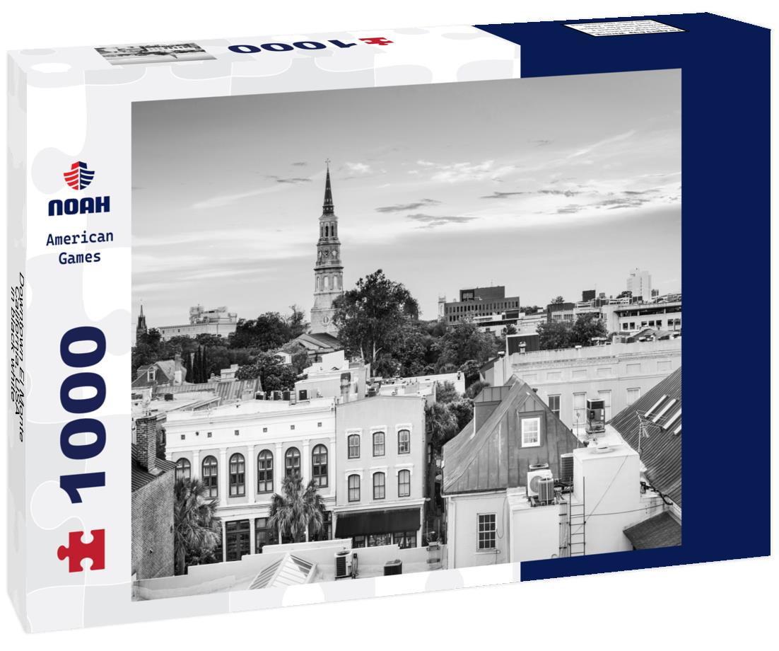 Noah Jigsaw Puzzle Downtown El Monte, California, USA in black white 1000 pieces