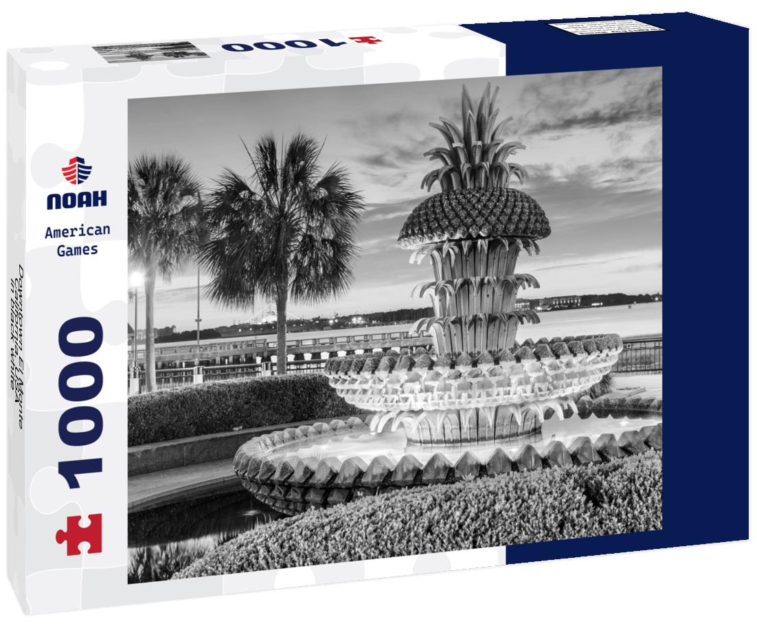 Noah Jigsaw Puzzle Downtown El Monte, California, USA in black white 1000 pieces