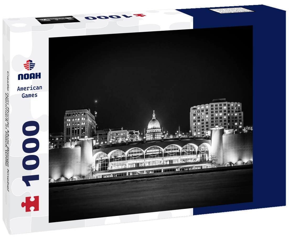 Noah Jigsaw Puzzle Castle ruin Ronde Mols Bjerge Knebel Denmark in black white 1000 pieces