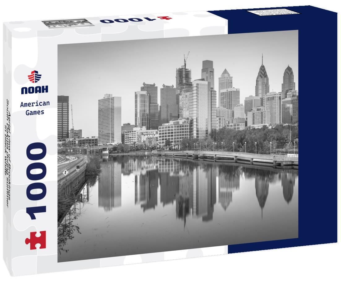 Noah Jigsaw Puzzle Aerial view of Brookings, South Dakota during summer in black white 1000 pieces