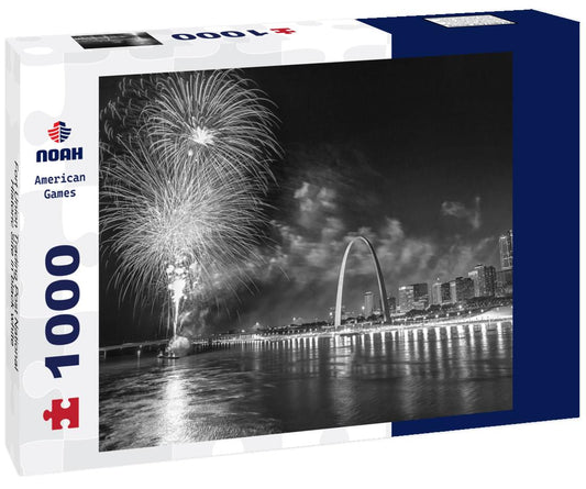 Noah Jigsaw Puzzle Fort Union Trading Post National Historic Site in black white 1000 pieces