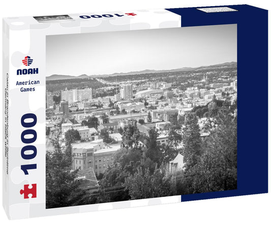 Noah Jigsaw Puzzle Calau in Brandenburg in Sprintime, Germany in black white 1000 pieces