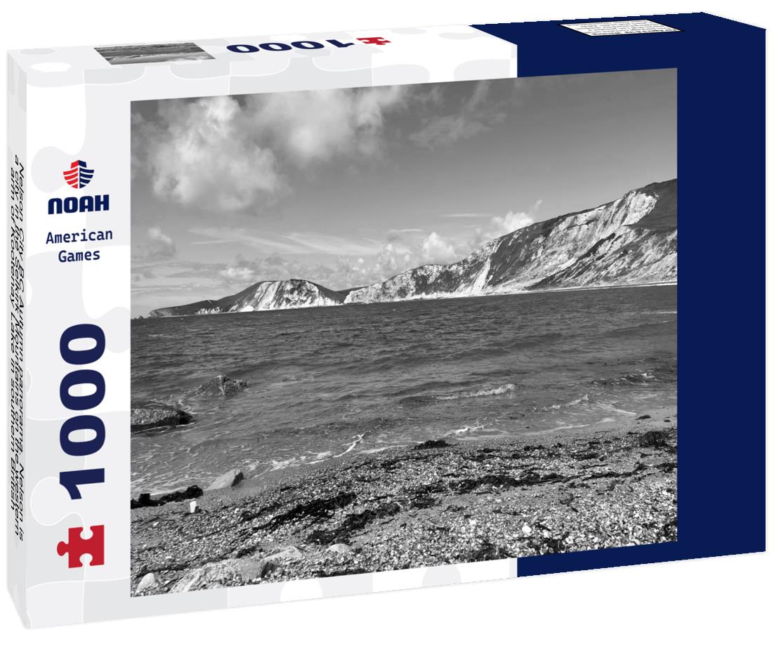 Noah Jigsaw Puzzle Nelson City BC Autumn panorama. Nelson is a city in the Selkirk Mountains on the western arm of Kootenay Lake in southern British Columbia, Canada in black white 1000 pieces