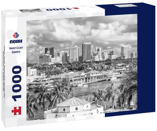 Noah Jigsaw Puzzle Glory Hole Waterfall Huntsville, Arkansas in black white 1000 pieces