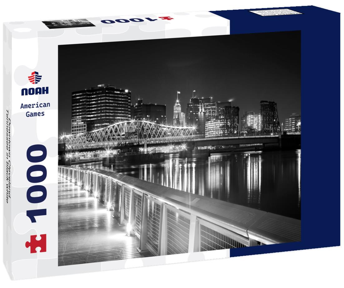 Noah Jigsaw Puzzle Downtown Cleveland, Tennessee in black white 1000 pieces