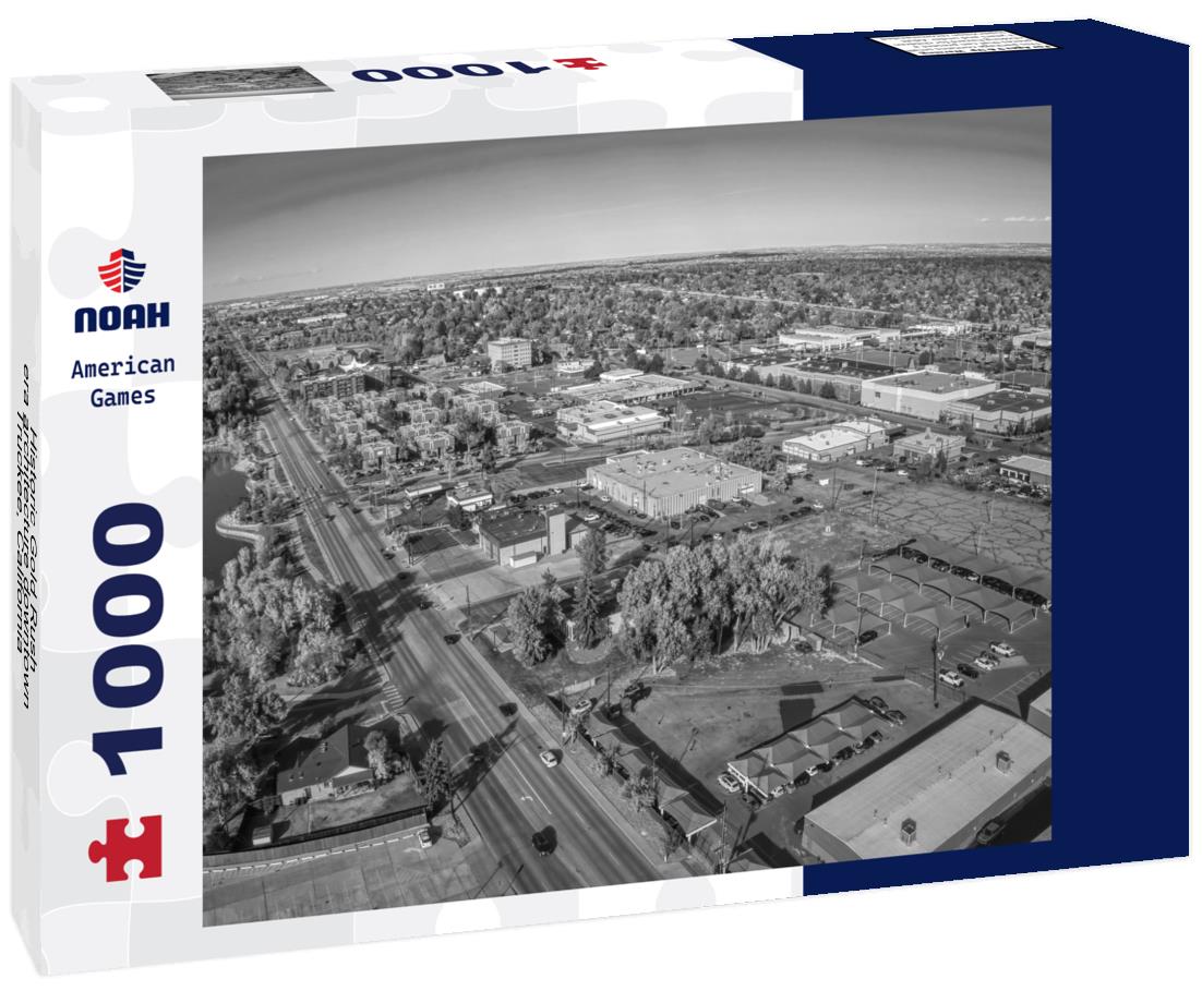 Noah Jigsaw Puzzle Historic Gold Rush-era architecture downtown Truckee, California, USA in black white 1000 pieces