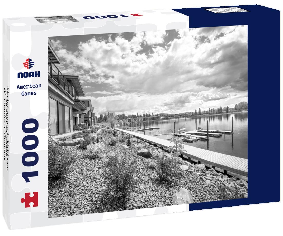 Noah Jigsaw Puzzle Market square in Vaihingen an der Enz, Baden-Württemberg, Germany in black white 1000 pieces