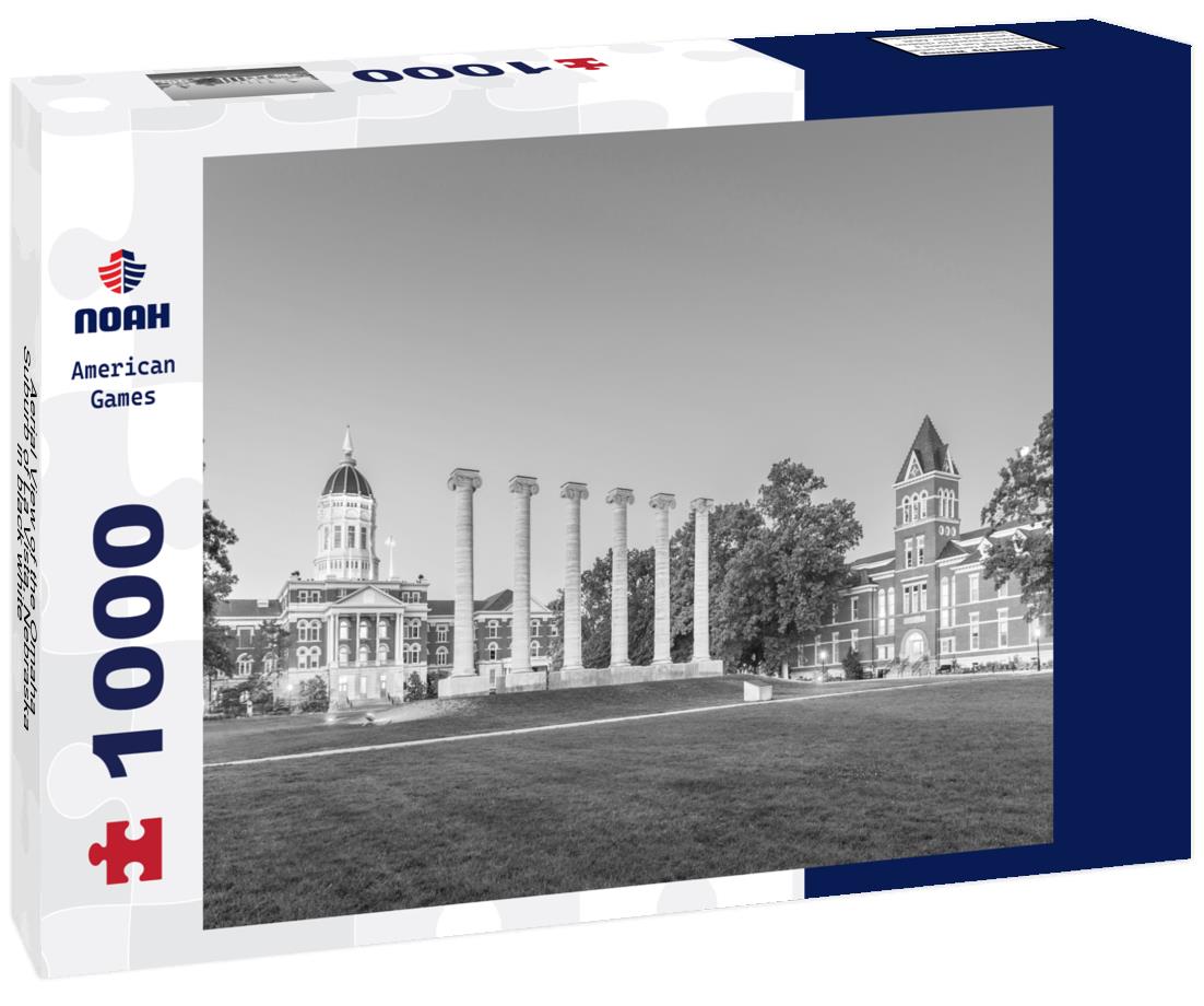 Noah Jigsaw Puzzle Aerial View of the Omaha Suburb of La Vista, Nebraska in black white 1000 pieces