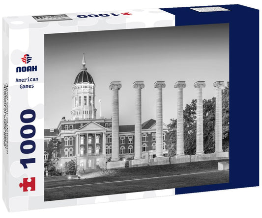 Noah Jigsaw Puzzle Aerial View of Downtown Statesboro, Georgia in Autumn in black white 1000 pieces