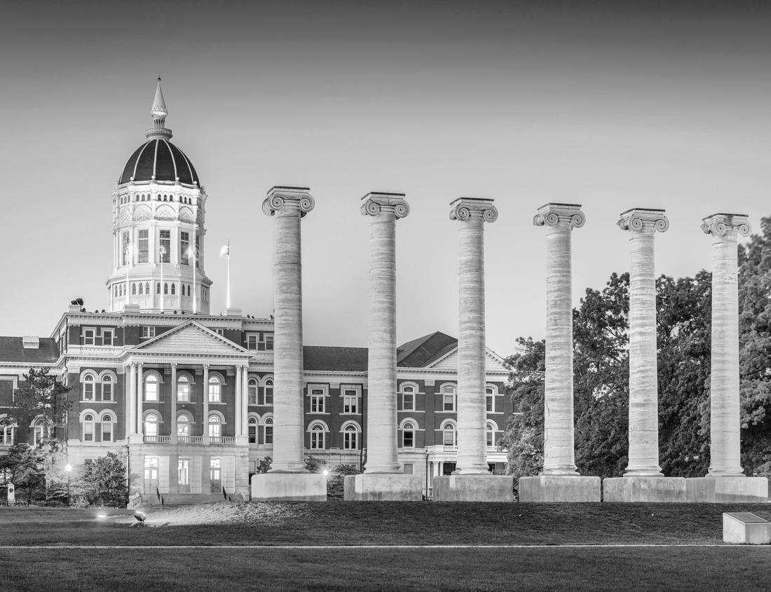 Noah Jigsaw Puzzle Aerial View of Downtown Statesboro, Georgia in Autumn in black white 1000 pieces
