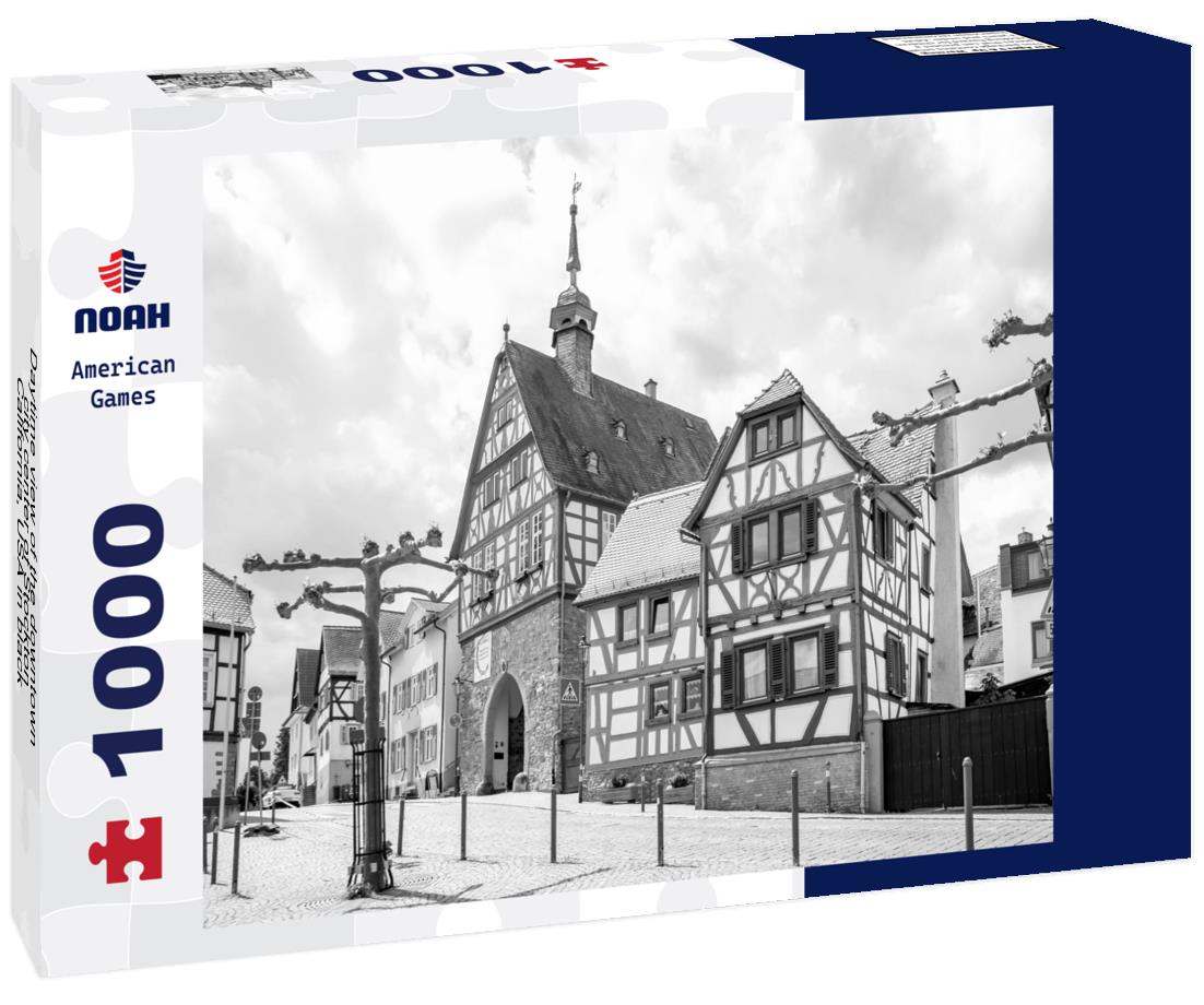 Noah Jigsaw Puzzle Daytime view of the downtown city center of Stockton, California, USA in black white 1000 pieces