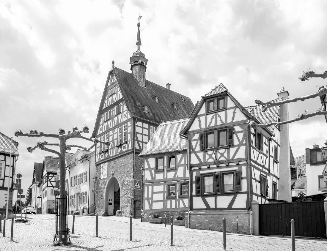 Noah Jigsaw Puzzle Daytime view of the downtown city center of Stockton, California, USA in black white 1000 pieces