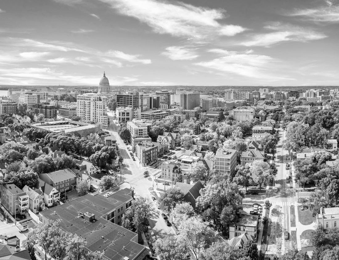 Noah Jigsaw Puzzle Aerial view of the Twin Cities suburb of Minnetonka, Minnesota in black white 1000 pieces