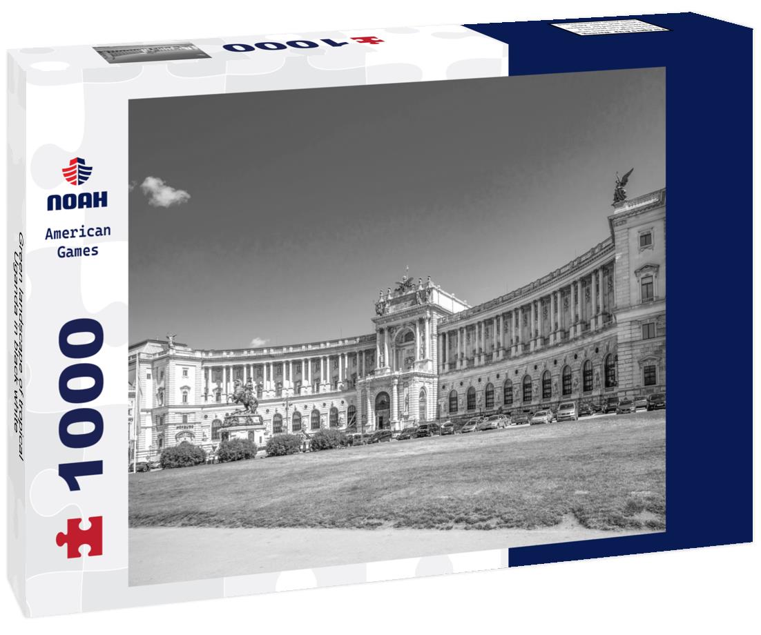 Noah Jigsaw Puzzle Green landscape of tropical Uganda in black white 1000 pieces