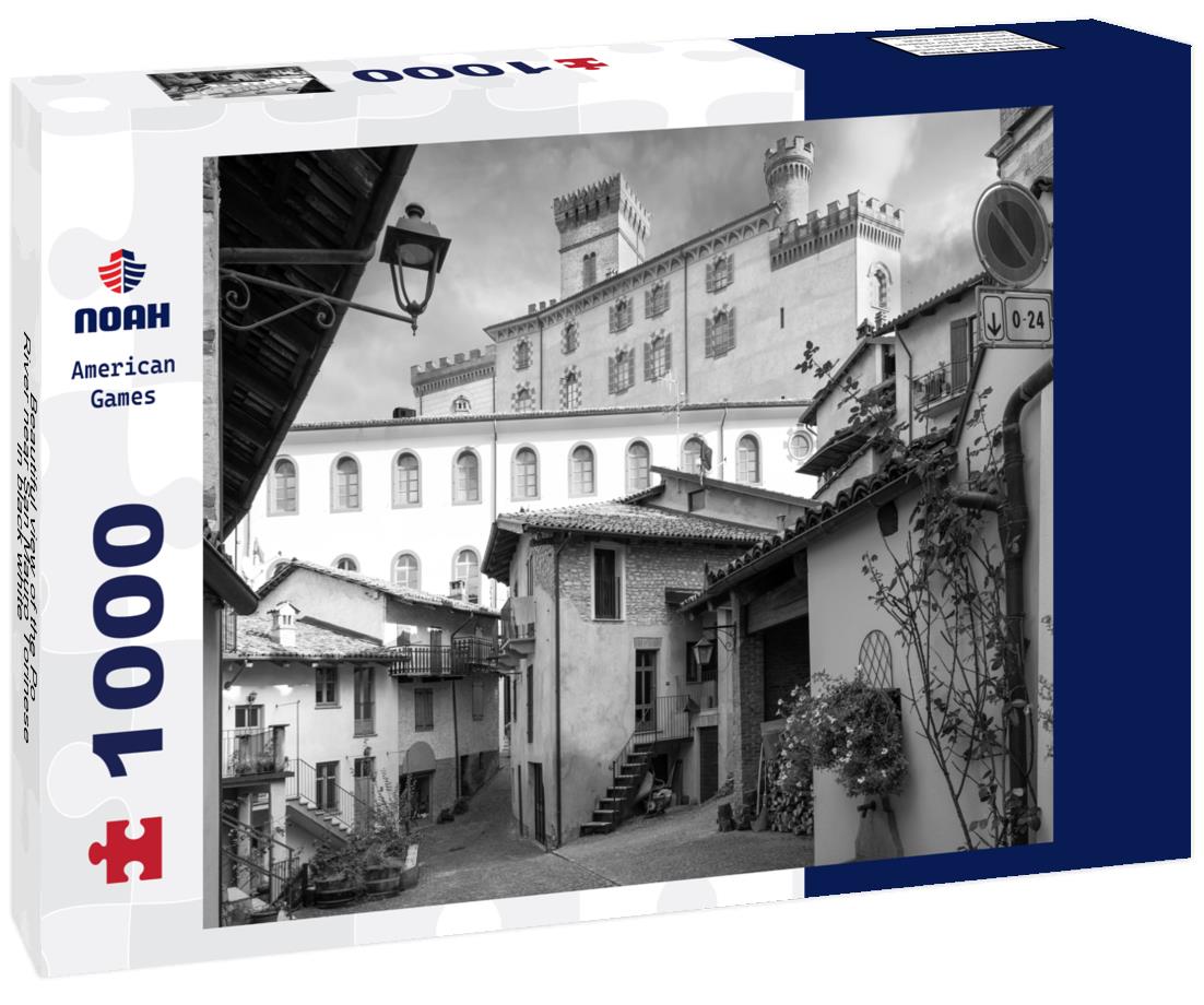 Noah Jigsaw Puzzle Beautiful view of the Po River near San Mauro Torinese in black white 1000 pieces