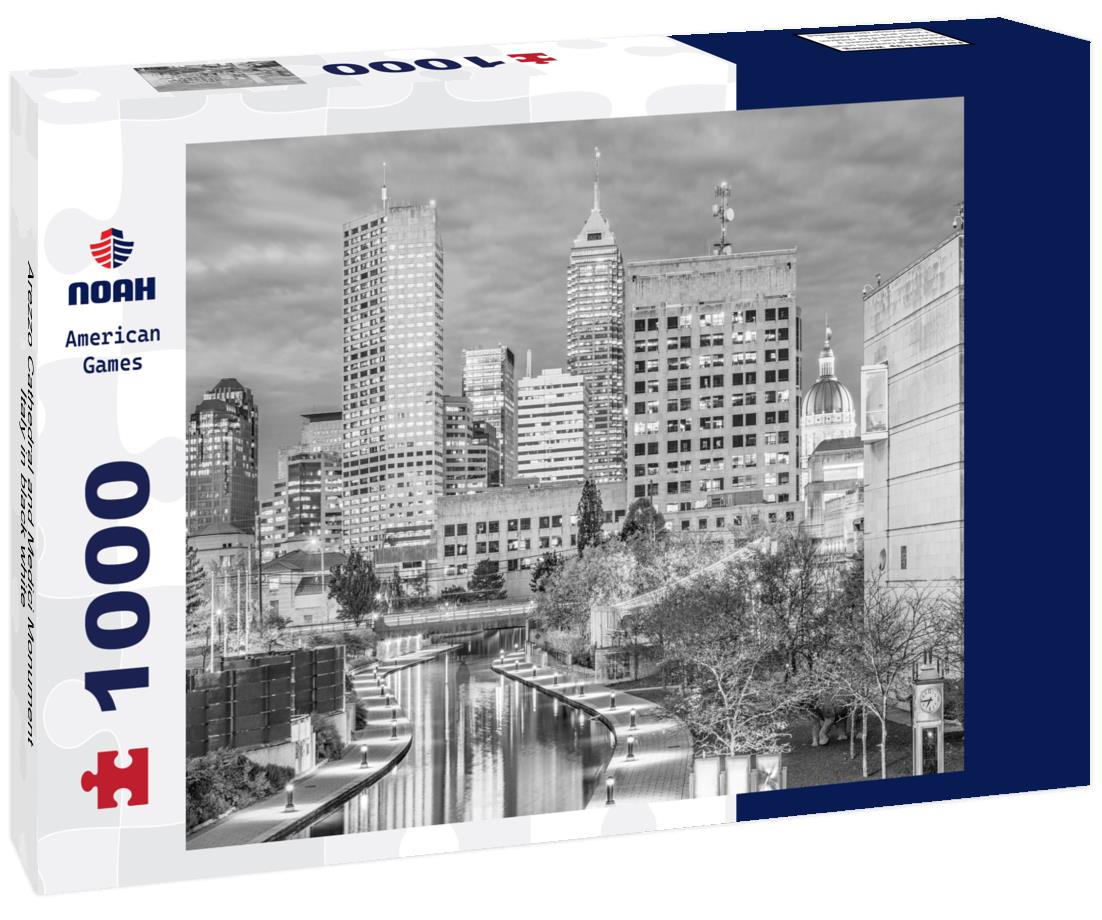 Noah Jigsaw Puzzle Arezzo Cathedral and Medici Monument, Italy in black white 1000 pieces