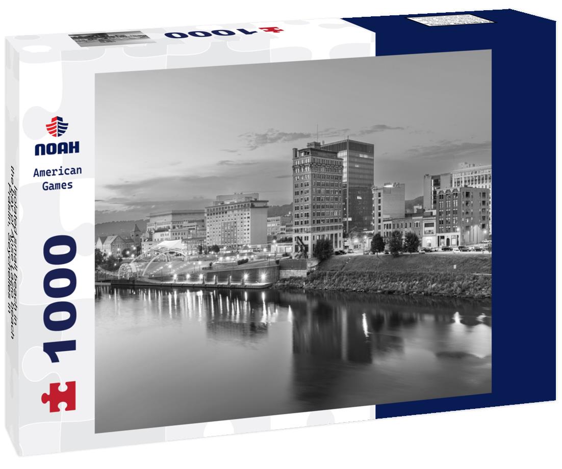 Noah Jigsaw Puzzle Isolated small beach in the bay of Anse Lazio beach, Praslin, Seychelles in black white 1000 pieces