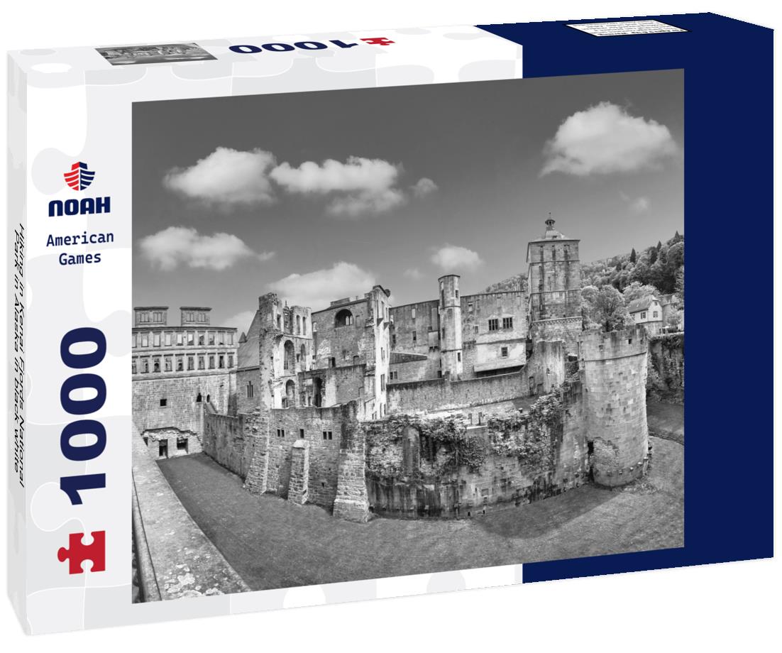 Noah Jigsaw Puzzle Hiking in Kenai Fjords National Park in Alaska in black white 1000 pieces