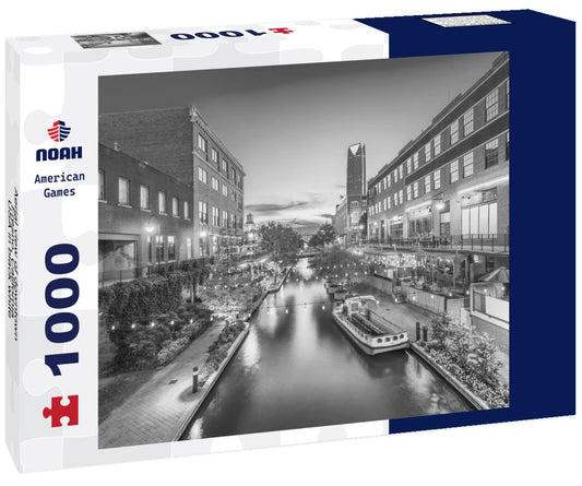 Noah Jigsaw Puzzle Aerial view of downtown Fresno, California, USA in black white 1000 pieces