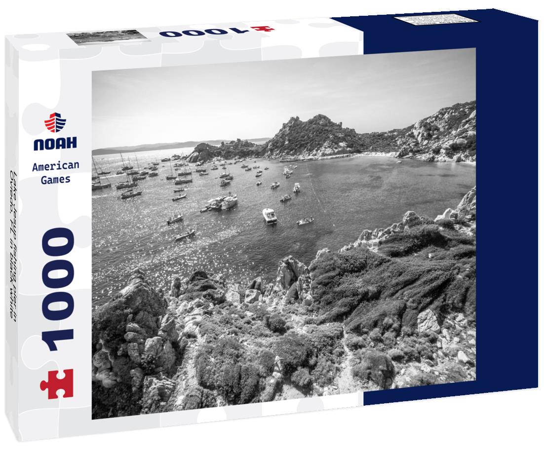 Noah Jigsaw Puzzle Lake Jesup fishing pier in Oviedo, FL in black white 1000 pieces