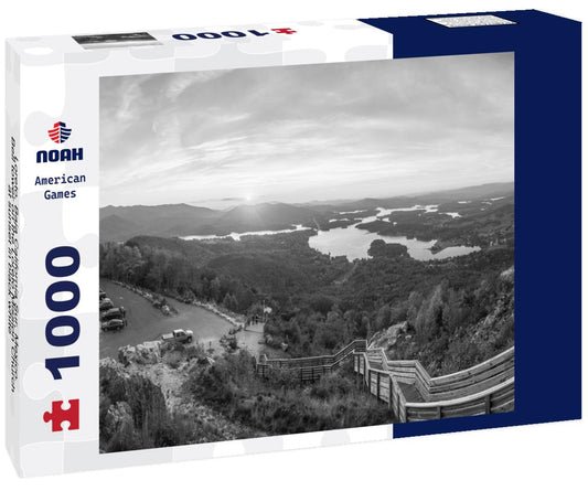 Noah Jigsaw Puzzle Loreto, Baja California Sur, Mexico. Bell tower on the Loreto Mission Church at sunset in black white 1000 pieces