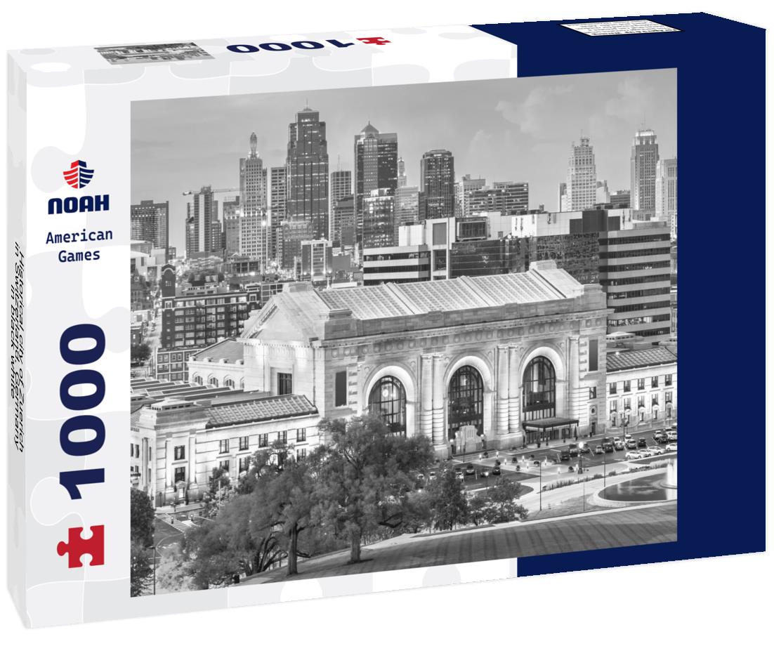 Noah Jigsaw Puzzle Historical city of Zuerich in Switzerland, Germany in black white 1000 pieces