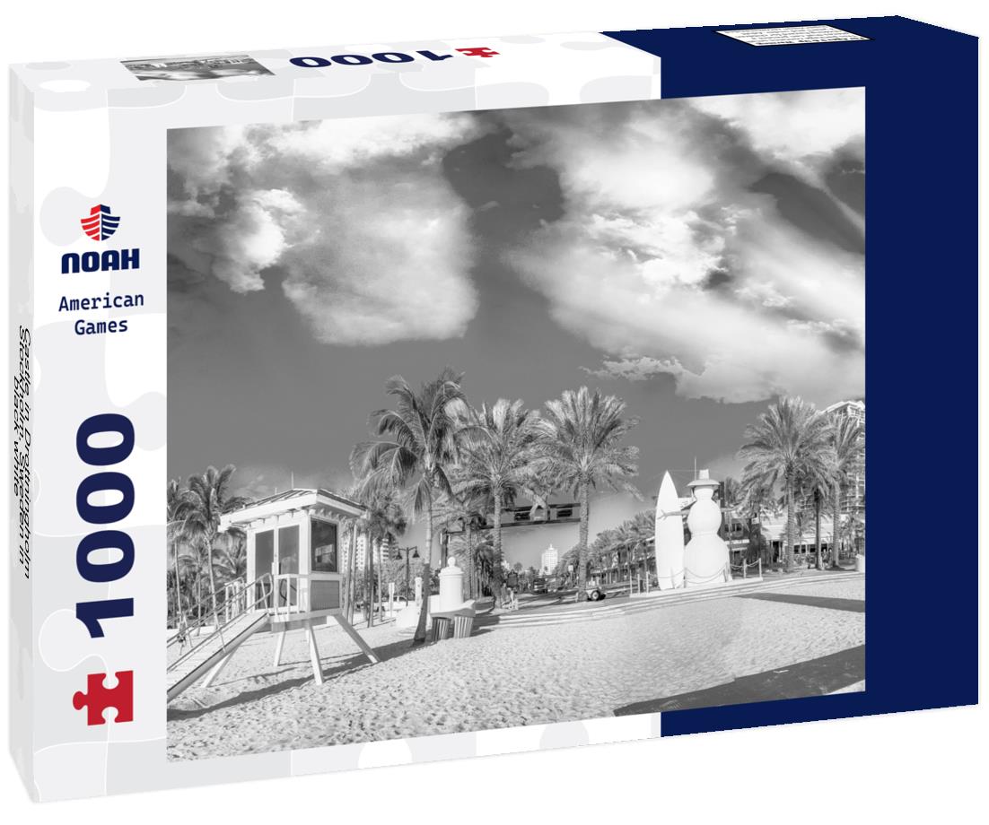 Noah Jigsaw Puzzle Castle in Drottningholm, Stockholm, Sweden in black white 1000 pieces