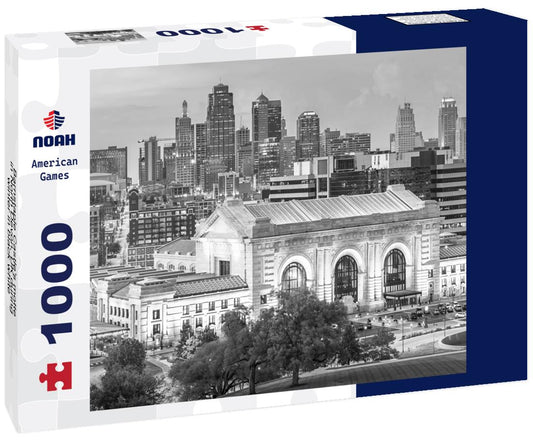 Noah Jigsaw Puzzle Barnstaple Castle's motte in North Devon, UK during winter in black white 1000 pieces