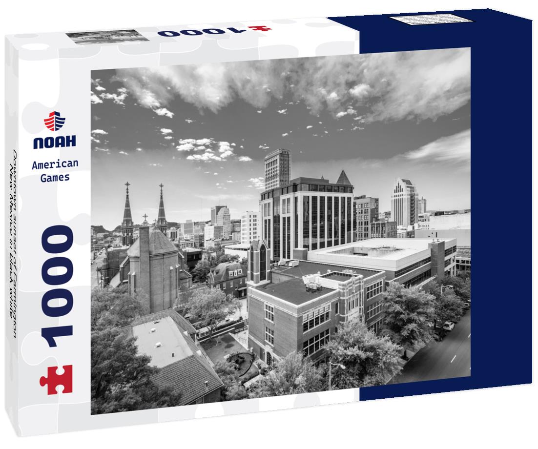 Noah Jigsaw Puzzle Downtown sunset of Farmington New Mexico in black white 1000 pieces