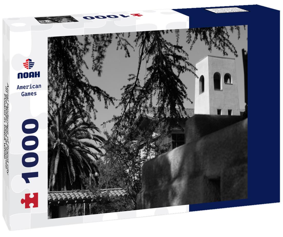 Noah Jigsaw Puzzle Aerial landscape of Sopot city at the Baltic Sea at sunrise, Poland in black white 1000 pieces