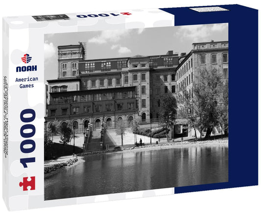 Noah Jigsaw Puzzle Charleston, West Virginia, USA skyline on the Kanawha River at dusk in black white 1000 pieces