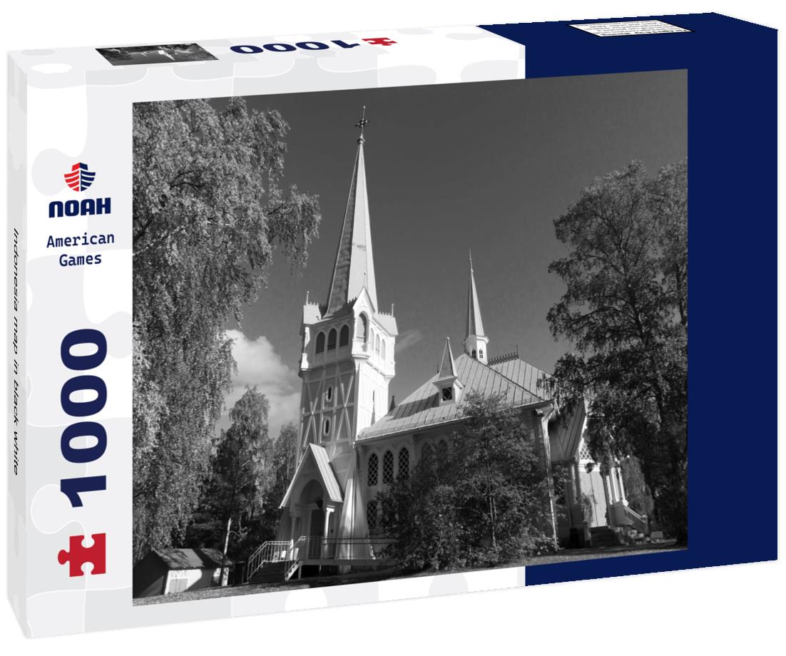 Noah Jigsaw Puzzle Indonesia map in black white 1000 pieces