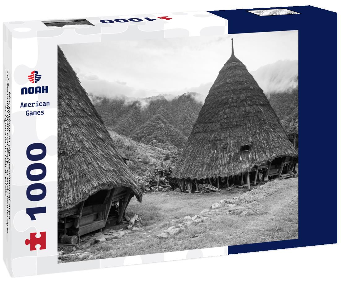 Noah Jigsaw Puzzle Hot springs in the geothermal area of Semuliki National Park, scenic landscape in Uganda in black white 1000 pieces