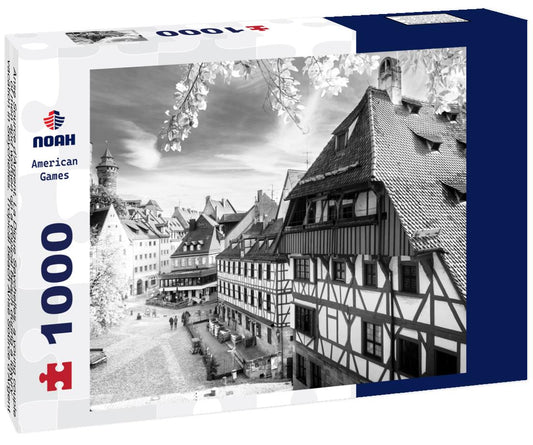 Noah Jigsaw Puzzle Anse Source d'Argent, La Digue Seychelles, a young couple of men and women on a tropical beach during a luxury vacation in Seychelles. Tropical beach Anse Source d'Argent, La Digue Seychelles in black white 1000 pieces