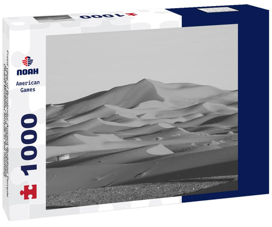 Noah Jigsaw Puzzle Front view of Borobudur Anicent Buddhist Temple of Yogyakarta, Java Island, Indonesia. Oldest Buddhist temple in the morning. World Heritage, UNESCO in black white 1000 pieces