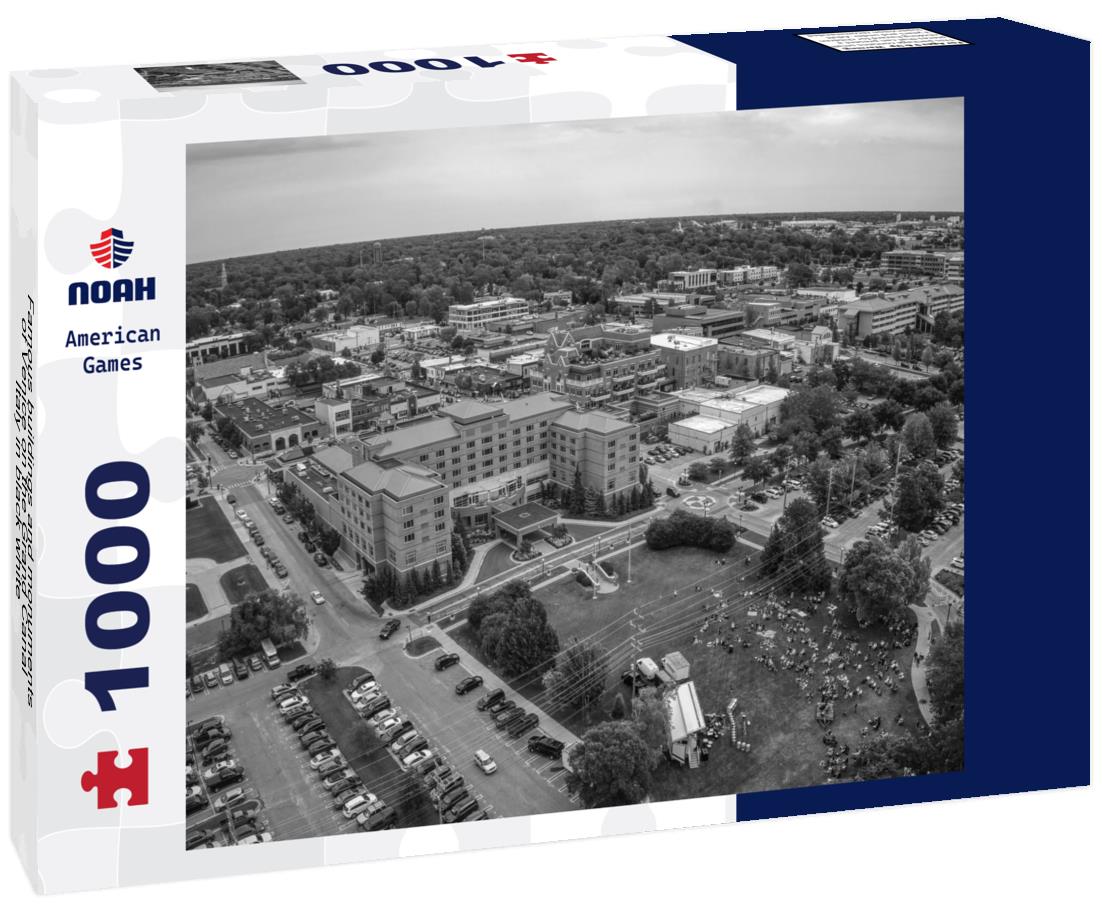 Noah Jigsaw Puzzle Famous buildings and monuments of Venice on the Grand Canal, Italy in black white 1000 pieces