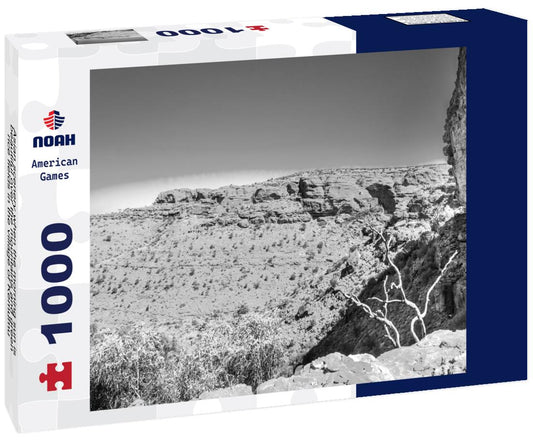 Noah Jigsaw Puzzle Asian scenery when the morning sun is beautiful over the mountains and green rice fields in the village of Kemumu, Bengkulu, Indonesia in black white 1000 pieces