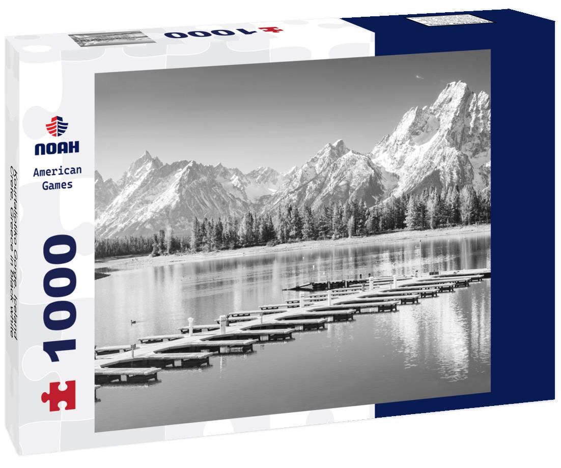 Noah Jigsaw Puzzle Kourtaliotiko Gorge, Iceland Crete, Greece in black white 1000 pieces