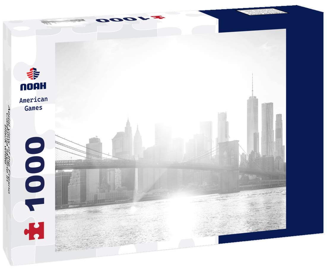 Noah Jigsaw Puzzle Aerial view of the Fresno, California skyline in black white 1000 pieces