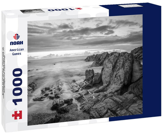 Noah Jigsaw Puzzle Beautiful architecture of the old town in Wejherowo in summer, Poland in black white 1000 pieces