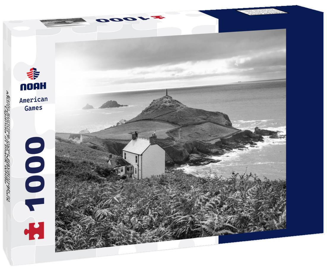 Noah Jigsaw Puzzle Epic sunrise over savannah in Murchinson Falls National Park Uganda in black white 1000 pieces