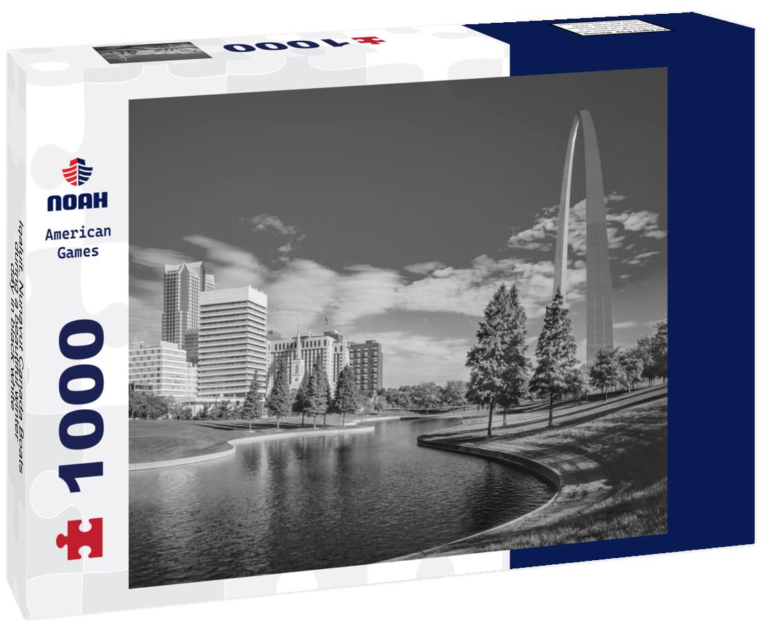 Noah Jigsaw Puzzle Iqaluit, Nunavut Canada Boats during a beautiful winter day in black white 1000 pieces