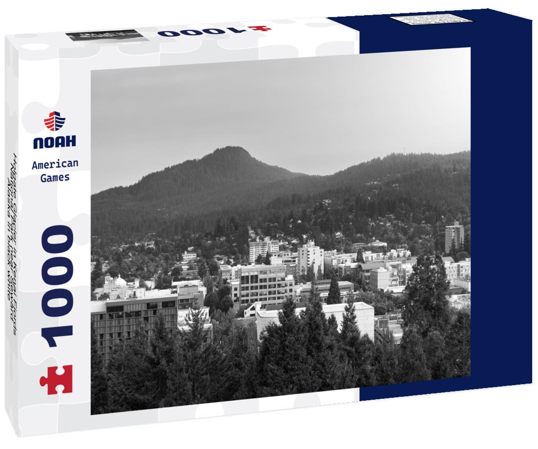 Noah Jigsaw Puzzle Holgate Glacier in Kenai Fjords National Park near Seward, Alaska in black white 1000 pieces