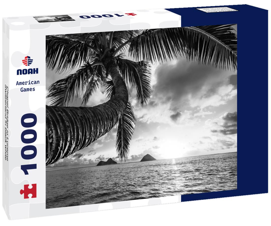 Noah Jigsaw Puzzle Chapel Bridge in Lucerne, Switzerland in black white 1000 pieces