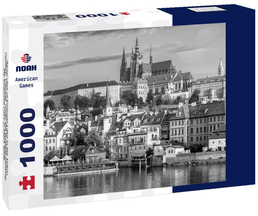 Noah Jigsaw Puzzle Aerial view of Emerald Lake in the Yukon Territory, Canada, under the sunlight showing the turquoise color in black white 1000 pieces