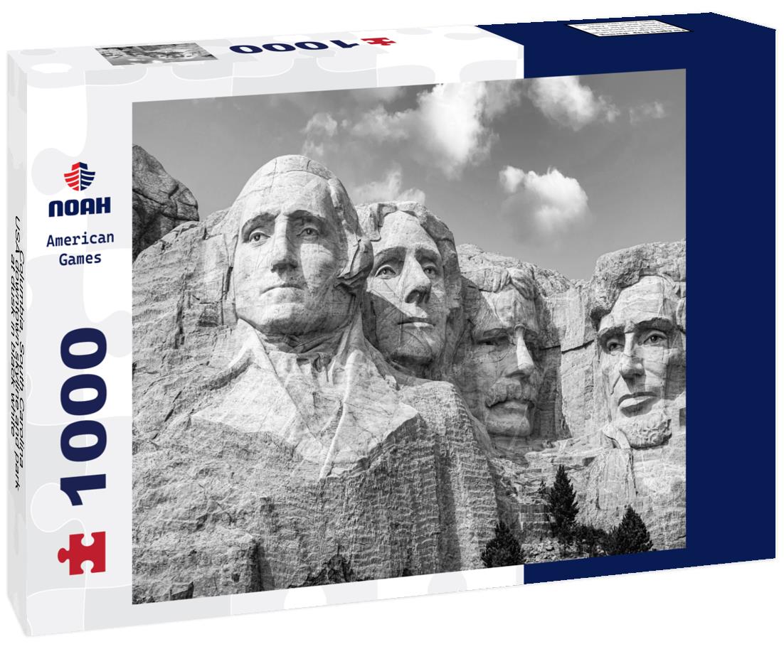 Noah Jigsaw Puzzle Columbia, South Carolina, USA downtown skyline and park at dusk in black white 1000 pieces