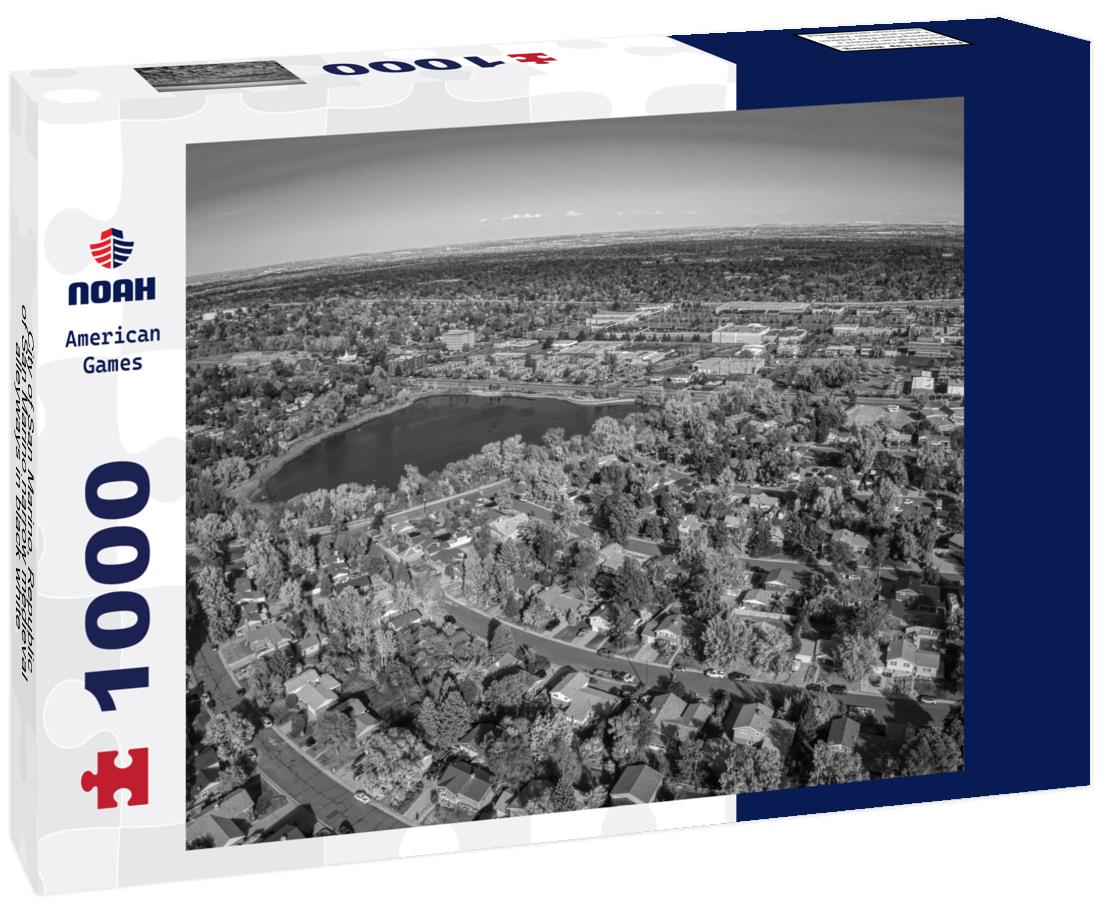 Noah Jigsaw Puzzle City of San Marino, Republic of San Marino narrow medieval alleyways in black white 1000 pieces